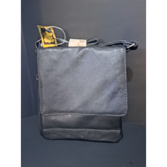 Genuine Leather Organizer Purse Handbag Xbody Multiple Pockets 1" Zip Gusset - Picture 1 of 5